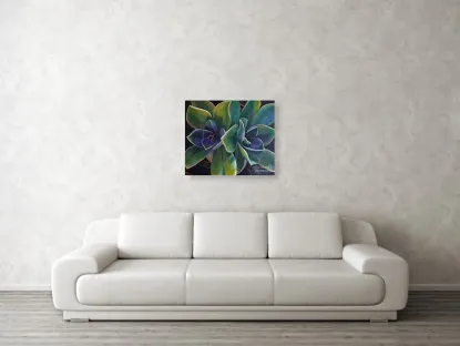 Purple and Green Metal Print Succulents by Tara Esperanza | $266.00